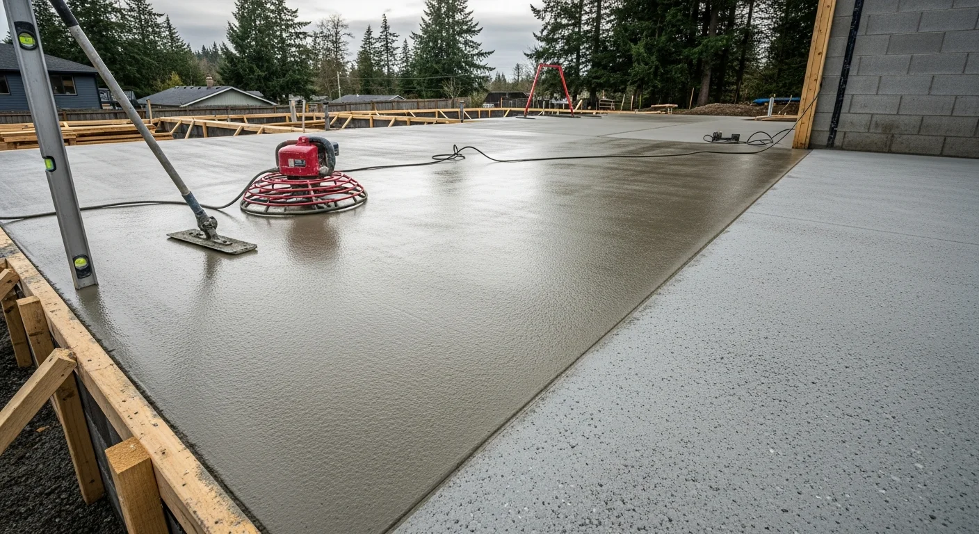 Concrete foundation pour for residential construction