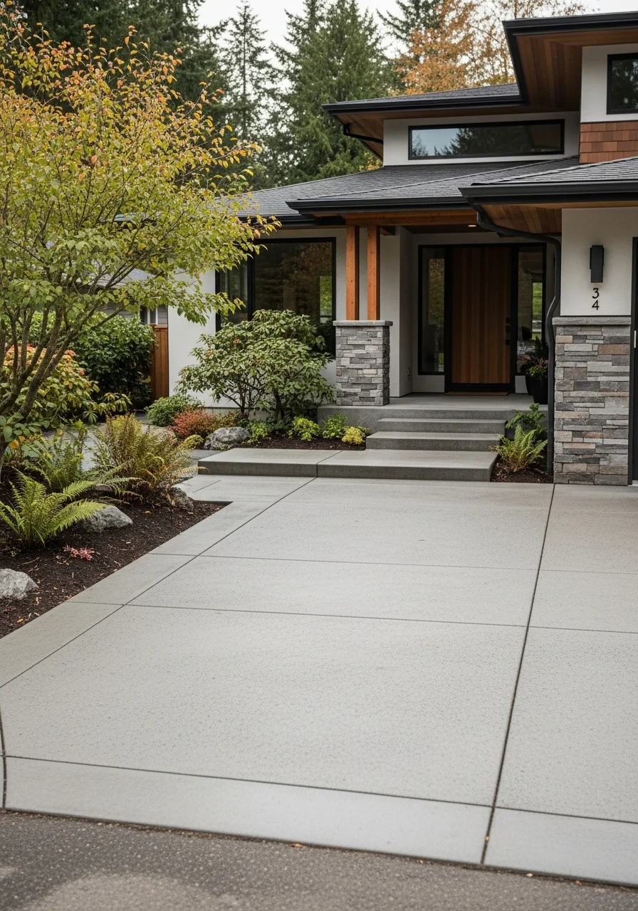 Redmond home exterior showing contemporary architecture and landscaping.